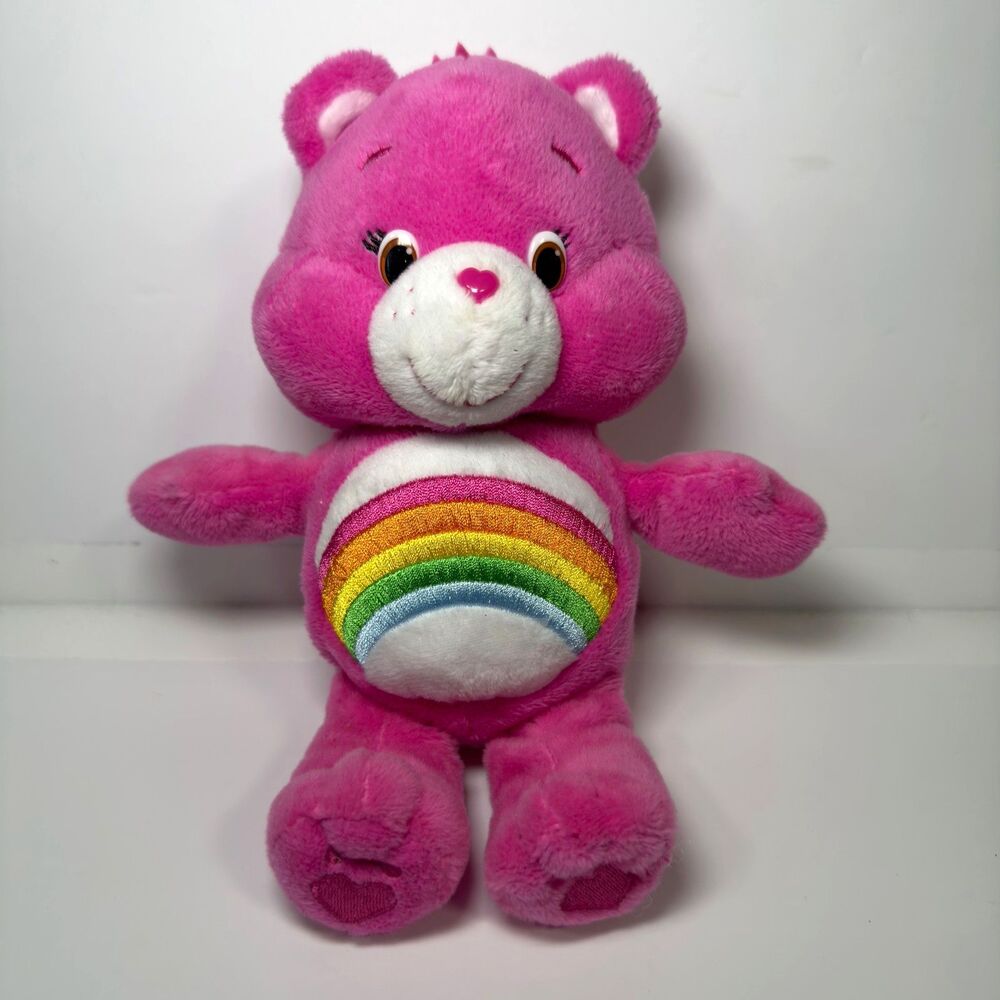Care Bears Plush Pink Cheer Bear 8" Stuffed Animal Toy Teddy Bear Cute Rainbow